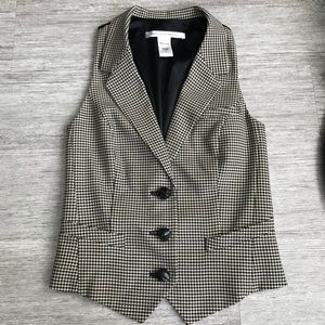 Diane von Furstenberg Gilet Vest Houndstooth, Sz 2